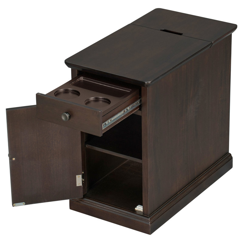 Table de bout avec tiroir Finish Livingroom, Espresso antique