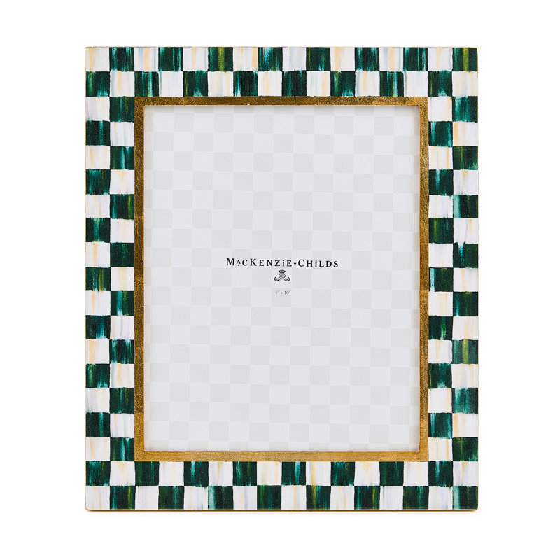 Courtly Check Lacquer Frame, Green/Cream, 8" W x 10" H
