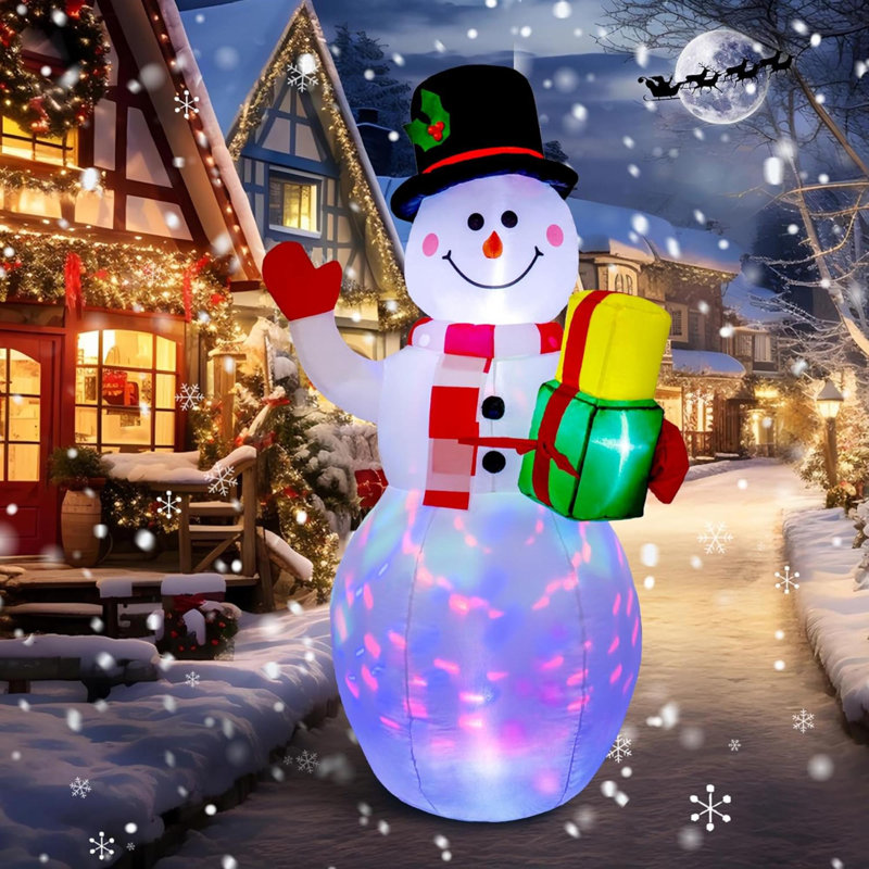 Décorations de Noël bonhomme de neige gonflable d'extérieur