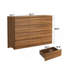 Commode double à 12 tiroirs en noyer au design moderne, grand meuble de rangement pour chambre à coucher