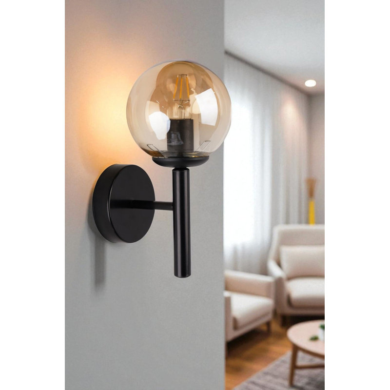 Lampe murale, Doré transparent, Noir