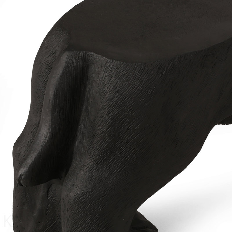 Banc pour chien, banc d'extérieur, noir mat + noir, aucun assemblage requis