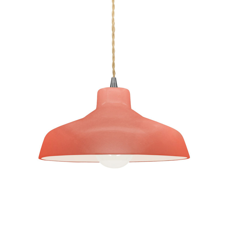 Aschwin 1 - Light Barn/Warehouse Pendant, Brushed Nickel, 5.75" H x 11.5" W x 11.5" D