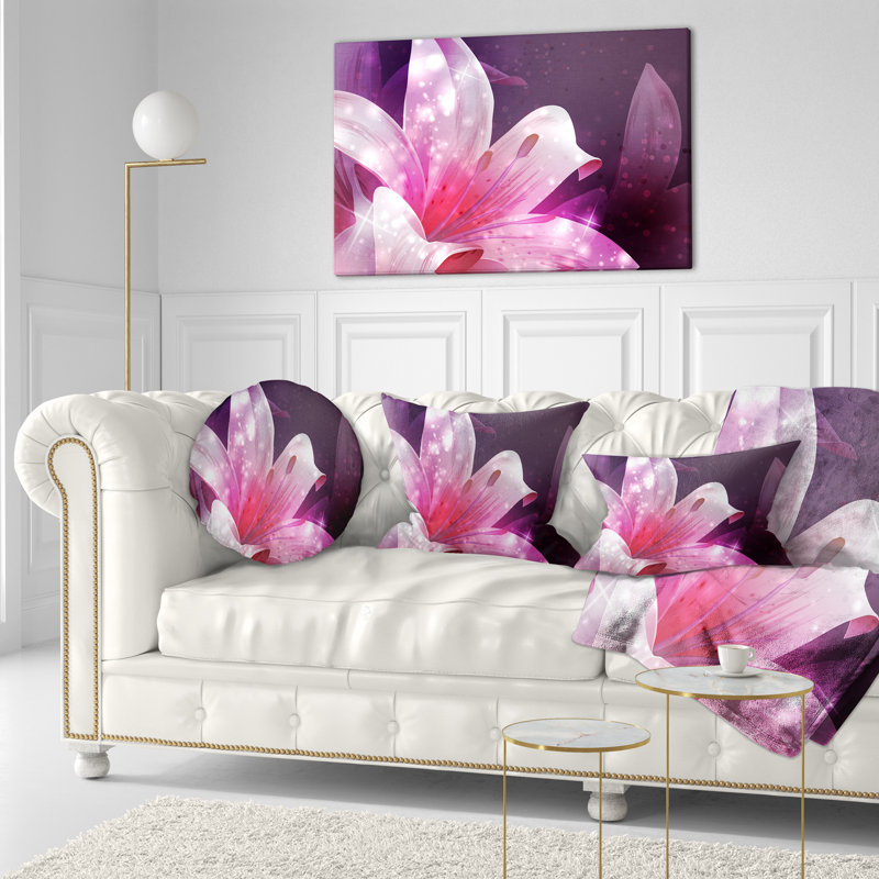 Fleur fractale rose brillante - coussin à imprimé floral