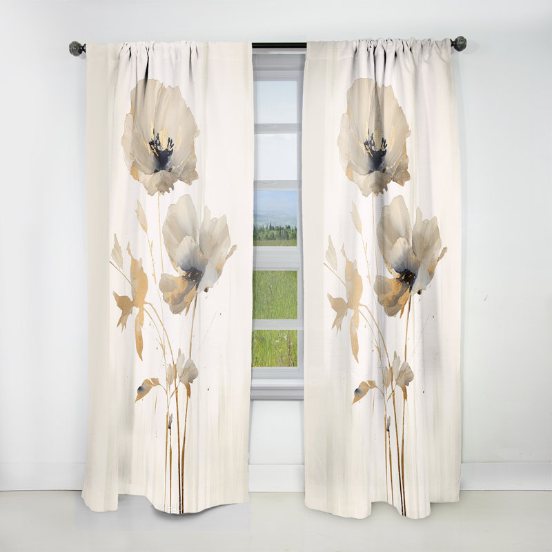 Rideau floral Cavello Poppies I Cavello, L 52 po x L 84 po