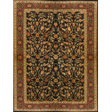 Wool Oriental Area Rug in Black