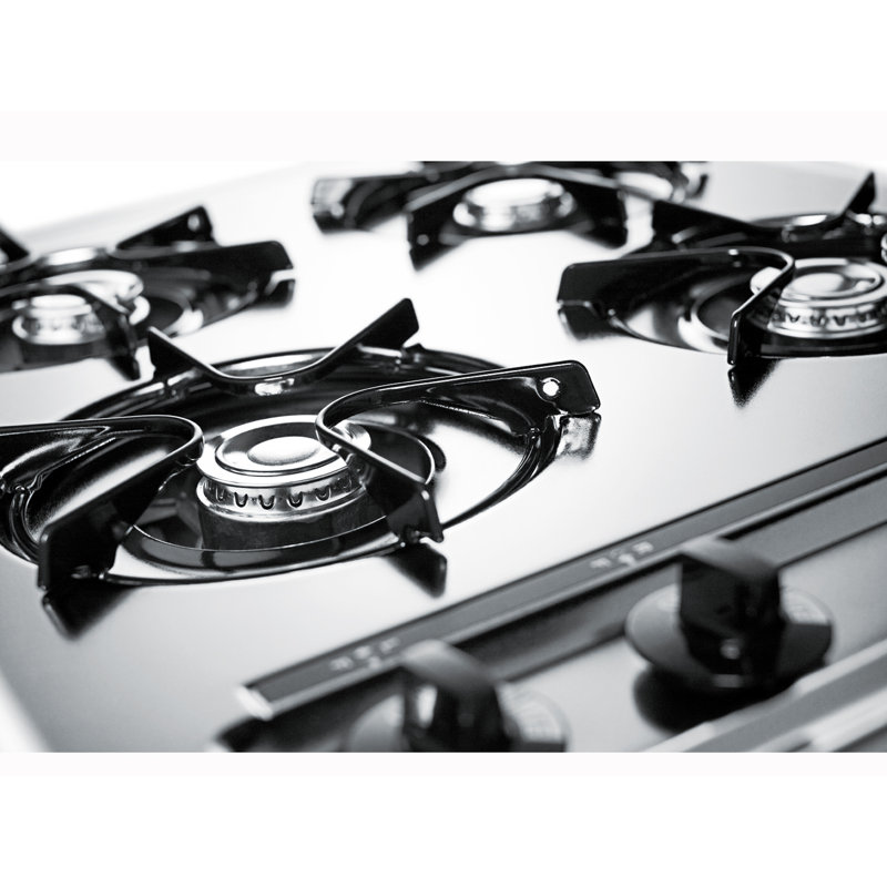 Summit Appliance Battery Ignition 24" Gas 4 Burner Cooktop, Chrome