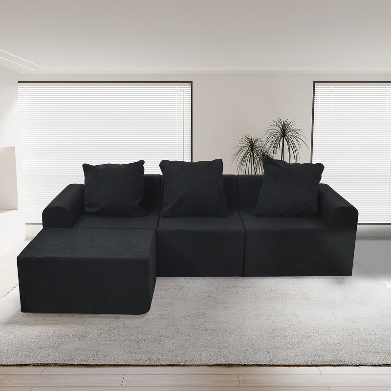 Canapé modulaire convertible convertible en microfibre