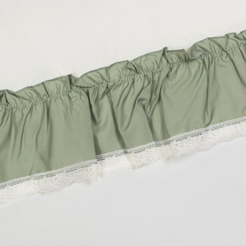 Bralynne Cotton Blend Semi-Sheer Curtain Pair, Sage, 50" W x 72" L