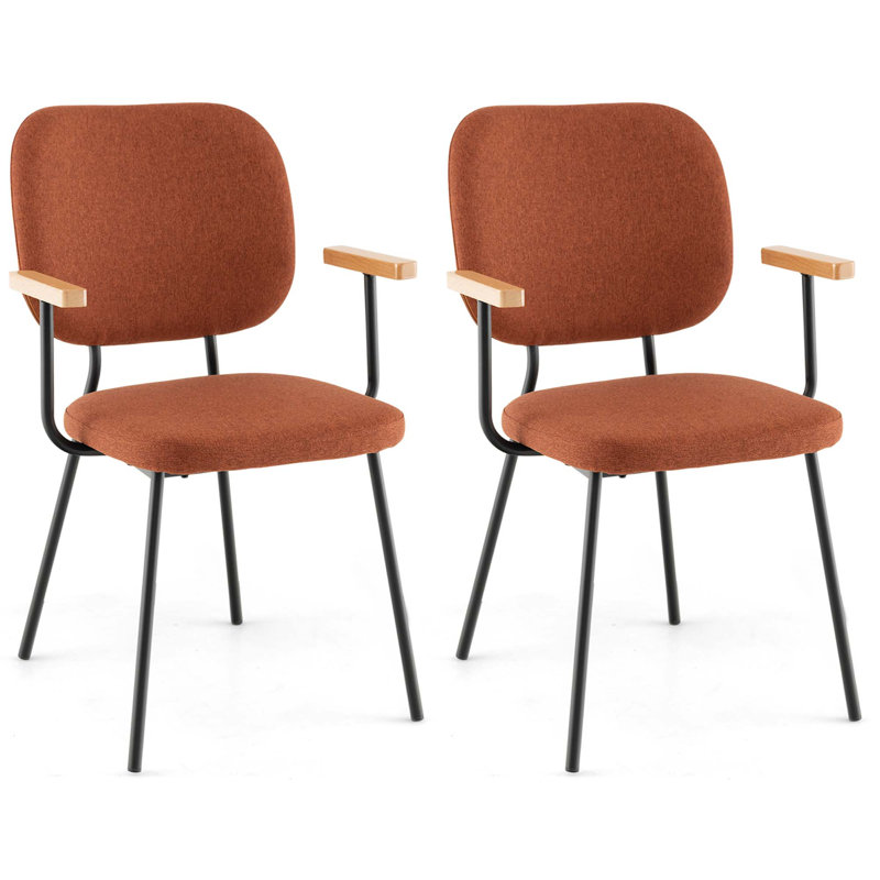 Chaise de salle à manger rembourrée Iseabal, Orange