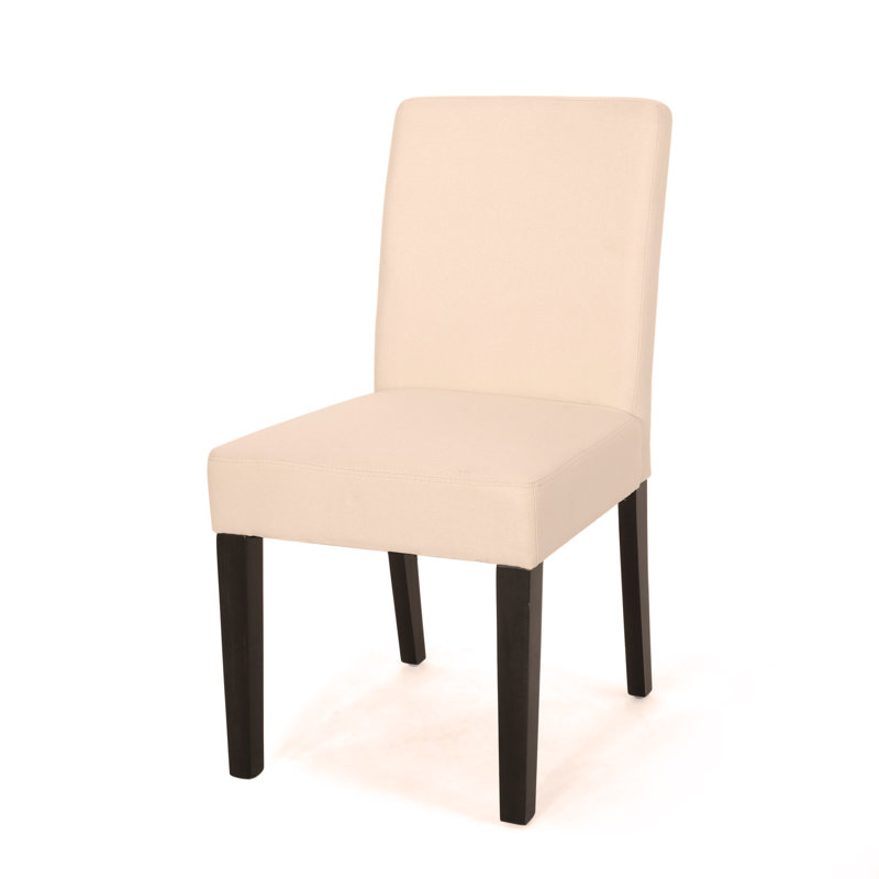 Chaises de salle à manger rembourrées Lira, Tissu beige, Noir