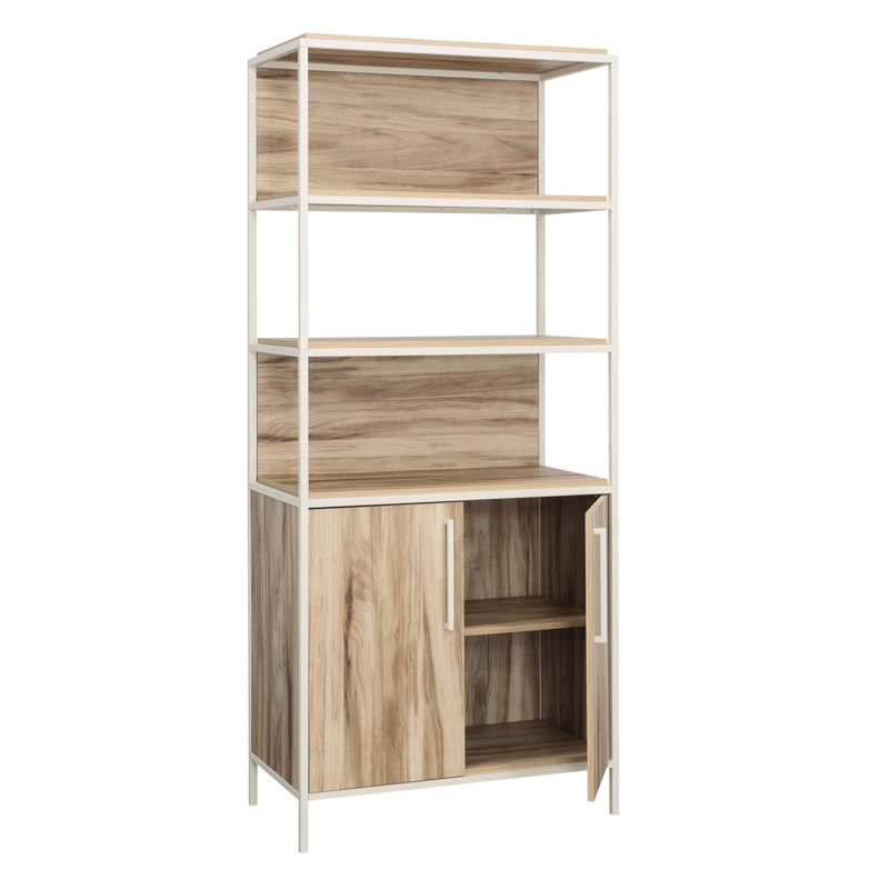 White and Kiln Acacia Adjustable Kids' Storage Bookcase with Doors