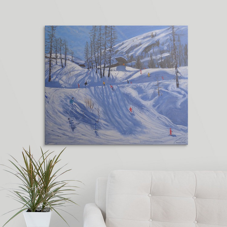 «Ski Station Tignes» par Gonzalez, reproduction d'art, H 24 po x l 30 po x P 1,25 po, Toile