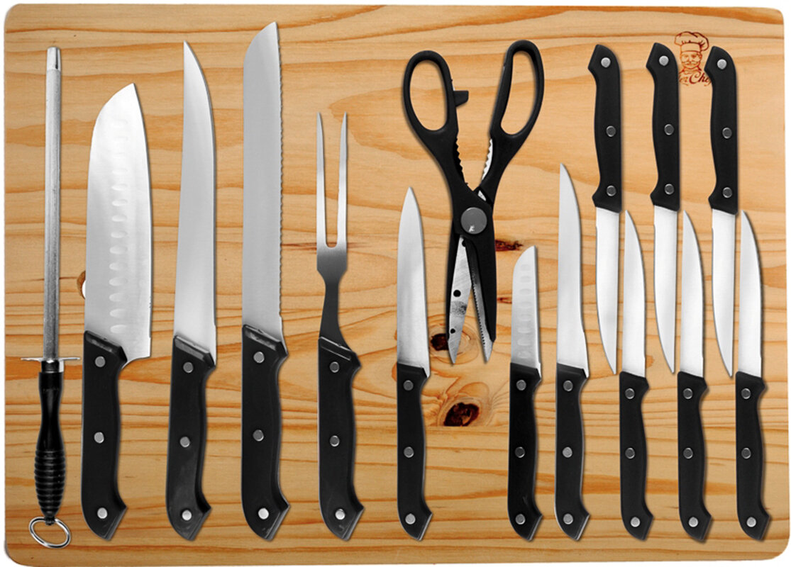 JoyJolt 11-Piece Assorted Knife Block Set High Carbon Steel Kitchen Knife