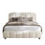 Lit plateforme avec tissu Boucle, lit plateforme rembourré en tissu doux avec tête de lit courbée, assemblage facile