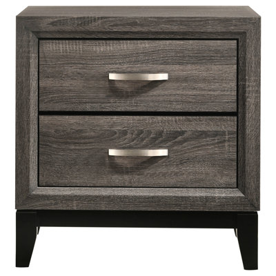 Table de chevet 2 tiroirs Grey Oak