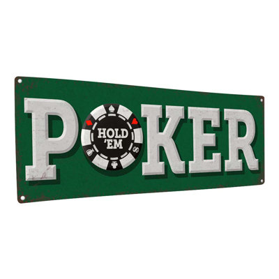 " Poker Hold 'Em Metal Sign "
