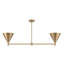 Pharos 2-Light Linear Chandelier in Noble Brass by Breegan Jane