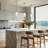 Aguilera Vintage Glass Pendant Light Kitchen Island With Hand-Blown Hammered Clear Glass Lampshade-458418874