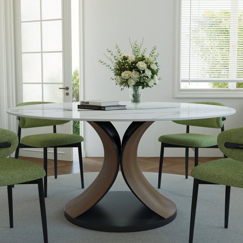 Ensemble de salle à manger 5 pièces, H 29,52 po x l 47 po x P 47 po, Enneigé, Vert