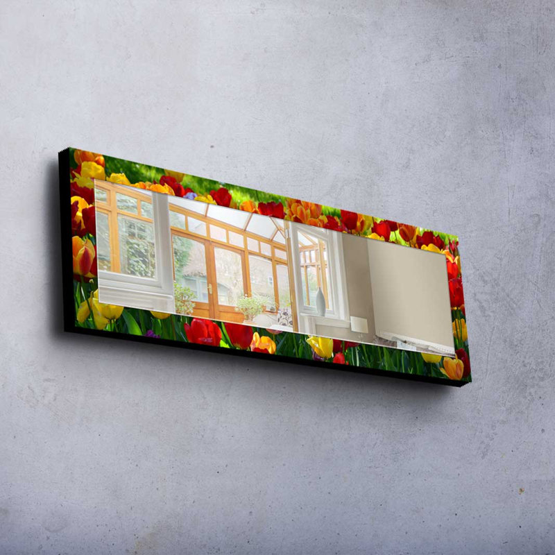Élégant miroir décoratif avec cadre 100% bois de pin, 15,7 po x 47,2 po | Miroir en verre véritable (épaisseur: 0,2 pouce) | Peinture sur tissu élégante | Idéal pour le salon, la chambre à coucher et le vestibule