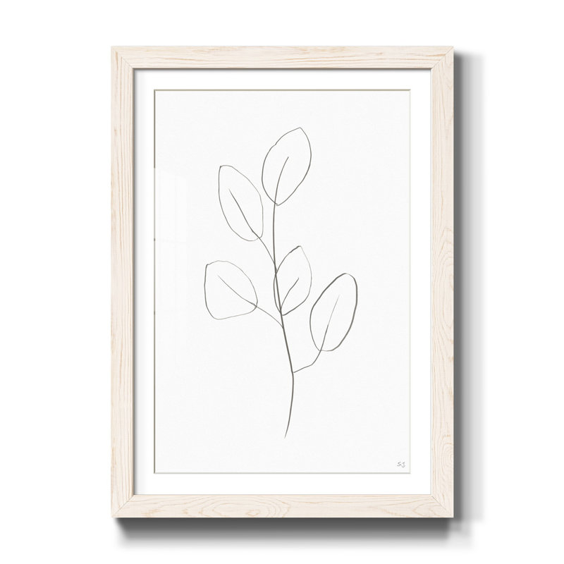 «Botanical Gesture III» - reproduction, Cadre blanc, H 44 po x l 31 po x P 1 po