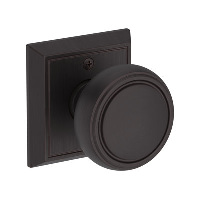 Bremerton Passage Knob with Chamfered Square Rose in Venetian Bronze