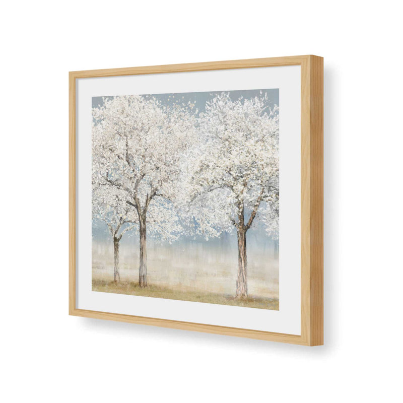«Spring Blossoms» par Amber Sterling, reproduction d'art, L 30 po x H 30 po, Érable, Impression encadrée