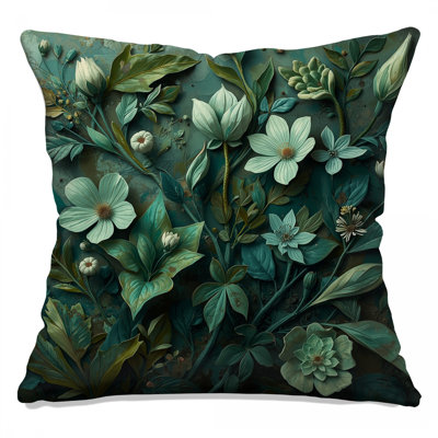 Green Botanical Illustration Double Sided Throw Pillows