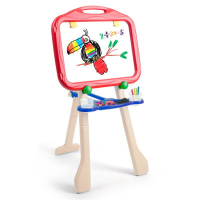 Chevalet trépied Crayola, magnétique 4-en-1, tableau effaçable à sec, surfaces de tableau et de peinture, hauteur réglable, accessoires d'art complets, 3 ans et plus