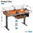 58 In. Rectangular LED Standing Desk With Monitor Stand , Office Desks with Ajustable Height ,Drawer and Cup Holders-115281863