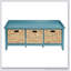 Banc sarcelle avec 3 tiroirs