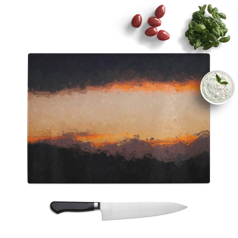 Glass Mountains Beneath The Clouds in Abstract Chopping Board, 28.5 cm W x 20 cm L