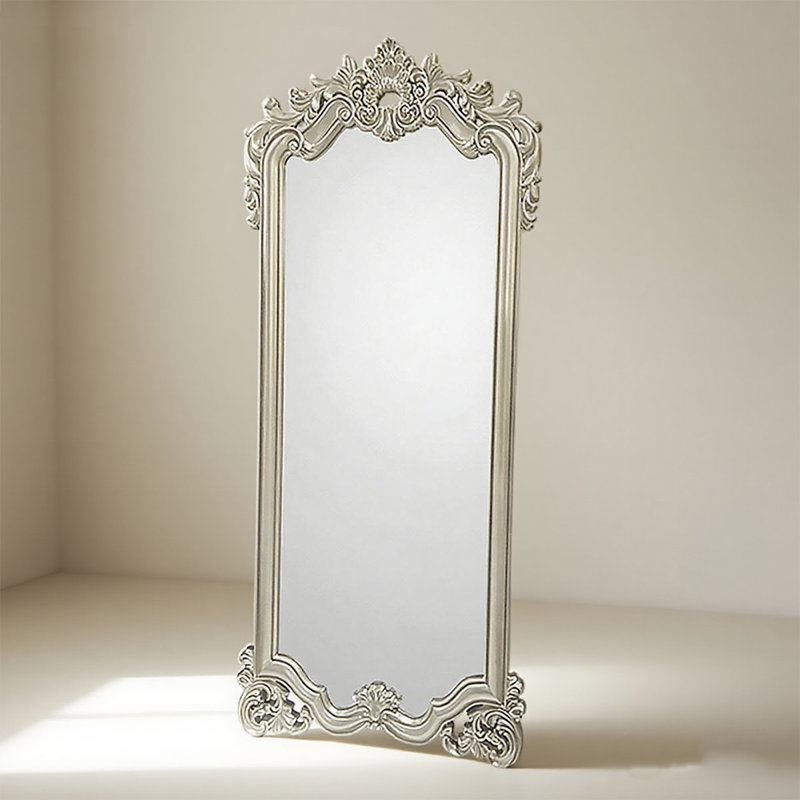 French-Style Vintage Wall-Mounted Floor-Standing Full-Length Mirror, 78.74" x 39.37"