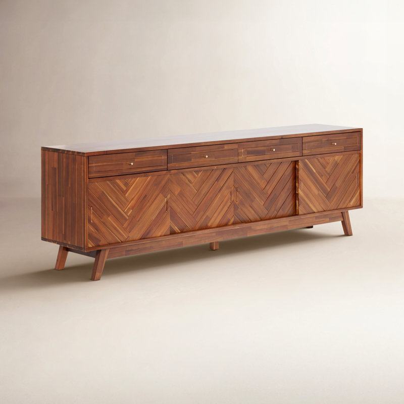 Anja Unfinished TV Stand for TVs up to 85", Brown