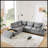 107'' Modular Sectional Pull-Out Sofa
