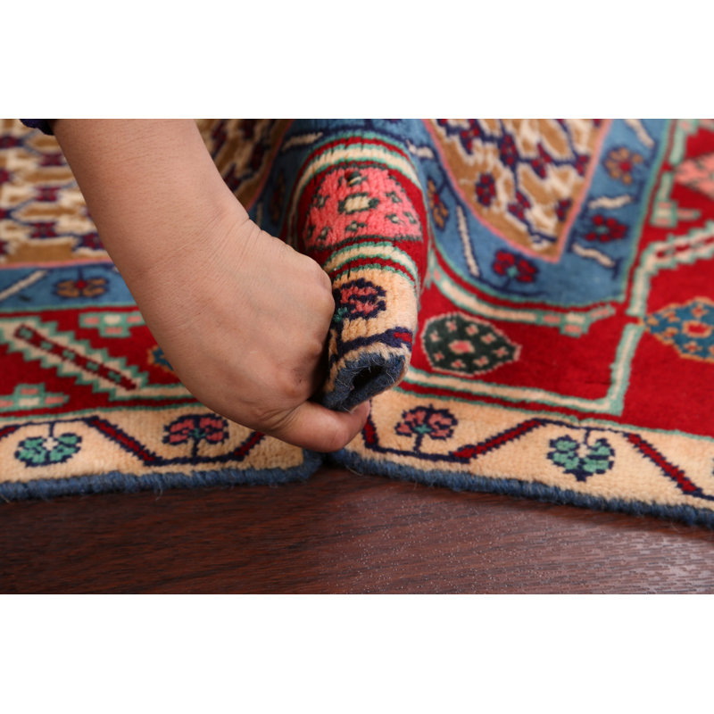 Tapis décoratif en laine de conception unique noué à la main New Age Sarab brun/rouge 3 pi 4 po x 4 pi 6 po