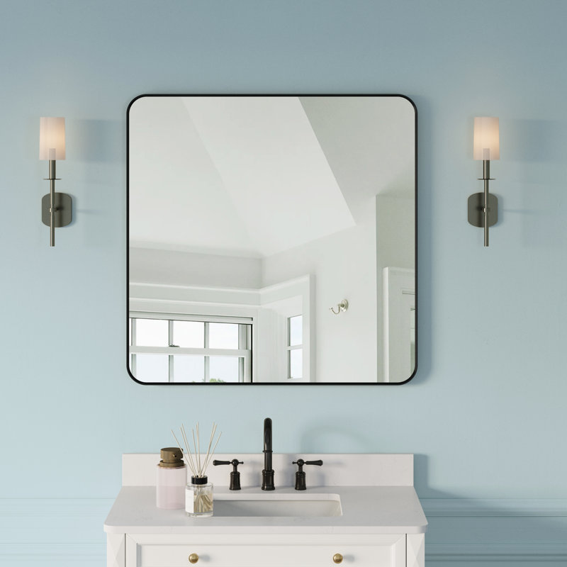 Hellie Mirror, 32" x 32", Black, Round