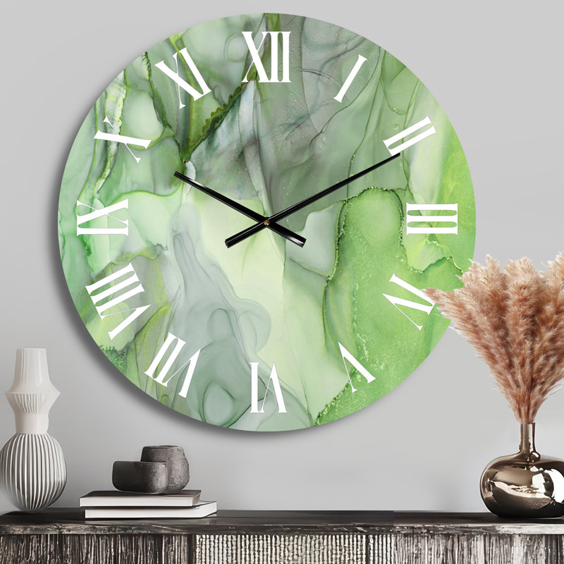 Horloge murale Tender, Médium, Vert/blanc