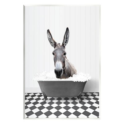 " Donkey In Vintage Bath " by Lettered And Lined