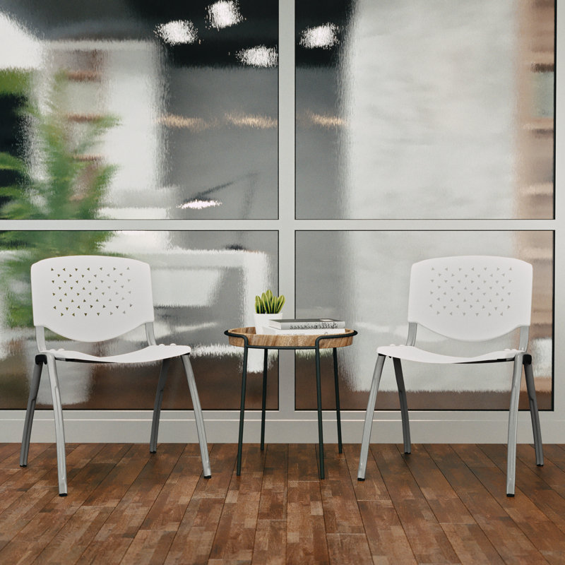 Titanium Gray 880 lb Capacity Ergonomic Stack Chair - White