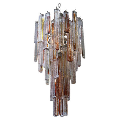 Murano Tiered Mazzega Fused Glass Pendant Chandelier