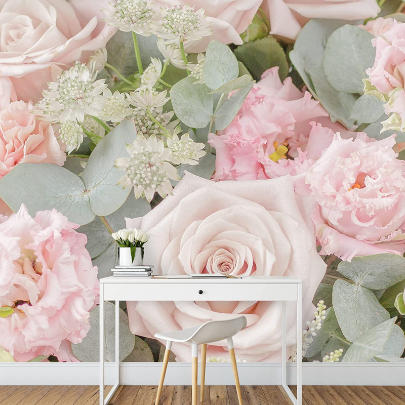 Rose pastel rose, L 100 po x l 144 po