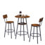 Ensemble de tabourets de bar ronds avec tablettes, tabouret avec dossier brun rustique