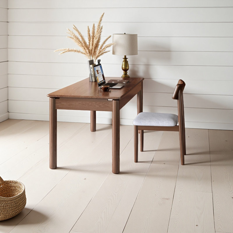 Bureau simple en bois de frêne massif, H 29,52 po x l 43,3 po x P 21,65 po