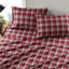 Ensemble de draps 4 pièces, écossais rouge, flanelle 100% coton, velours doux, drap-housse, lavable à la machine