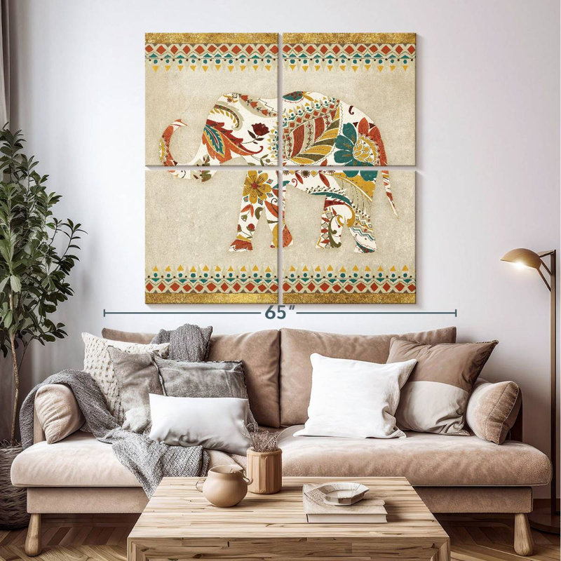 Brampt Boho Elephant II, 50" H x 50" W