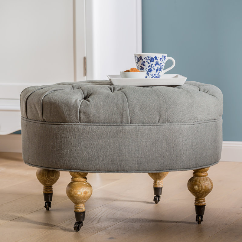 Alinea Upholstered Ottoman, Granite Washed