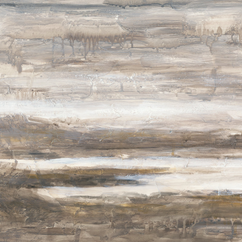 Drips Of Grey And Brown - Wrapped Canvas Painting, 30cm H x 30cm W x 3.8cm D