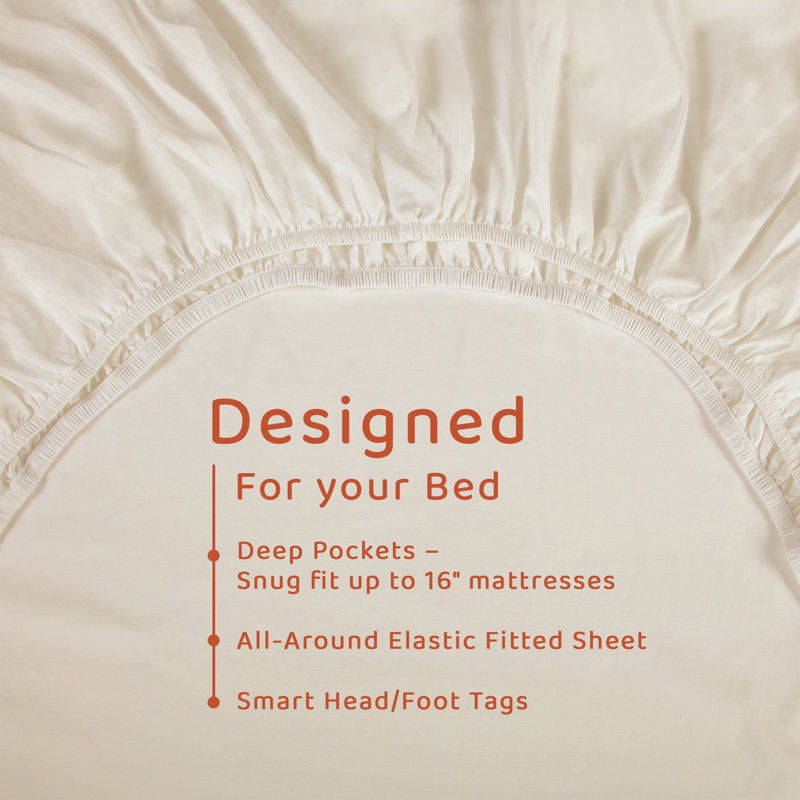 1800 Series Double Brushed Microfiber Twin Beige Sheet Set, Twin Sheet Set with 1 Pillowcase, Beige